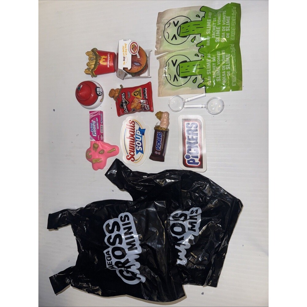 MEGA GROSS McMaggots Burger Fries Unhappy Meal Mini Zuru ULTRA RARE MOLDY Lot